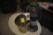 antique Gas Lamp with Light Reflecting Back and Coleman Propane Lantern