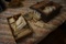 Group of stamps, letters, and postcards with nice wooden box