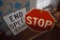 Stop sign and end speed zone sign