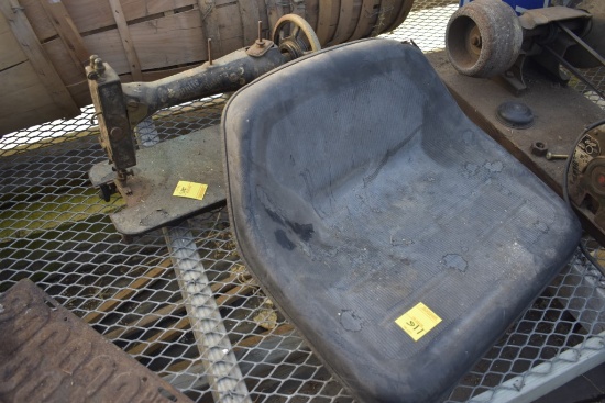 lawn tractor seat and old White family Rotary sowing machine
