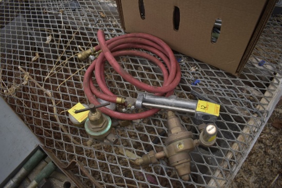 two Torch Gauges and Air hose with Milton Pressure checker that needs end