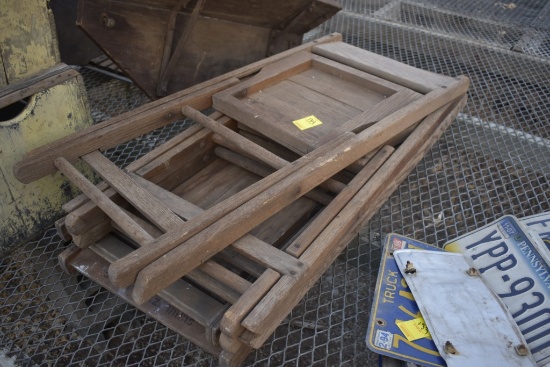 5 Wooden Folding chairs