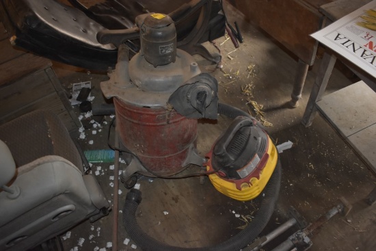 Garage Vac with turbo and small yellow shop vac