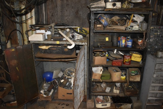Cabinet and shelf with contents
