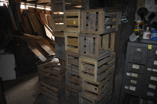 16 misc wooden crates