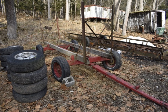 Red Running gear with home made to maybe haul round bales