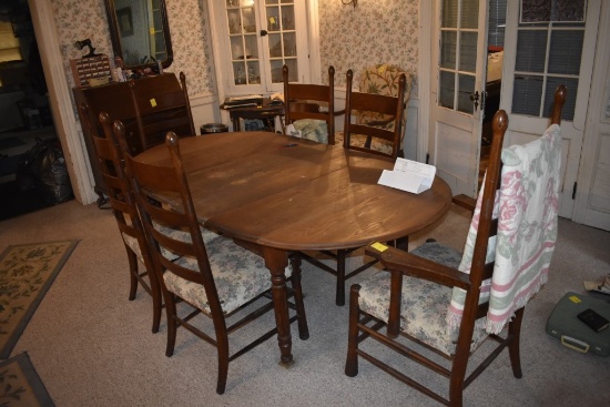 6 foot dining room table with 6 chairs