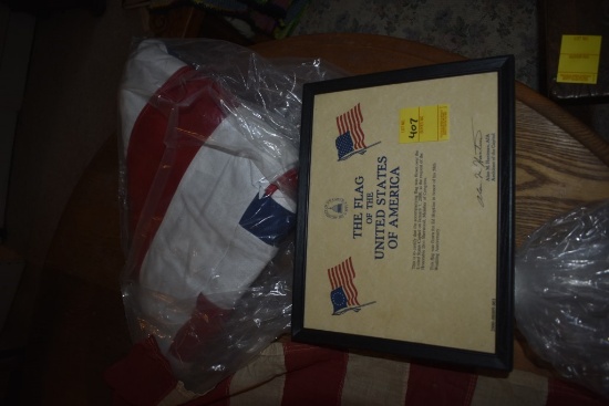 American Flag that was flown over the capitol on January 7th 2000