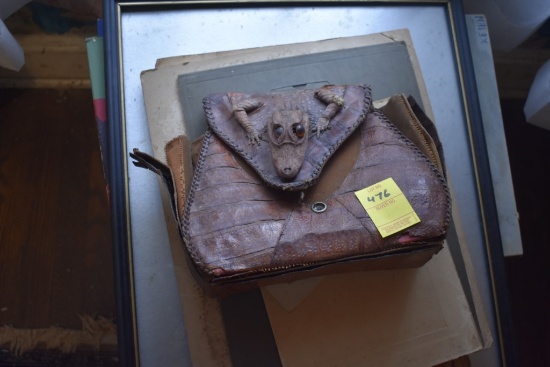 neat alligator skin purse