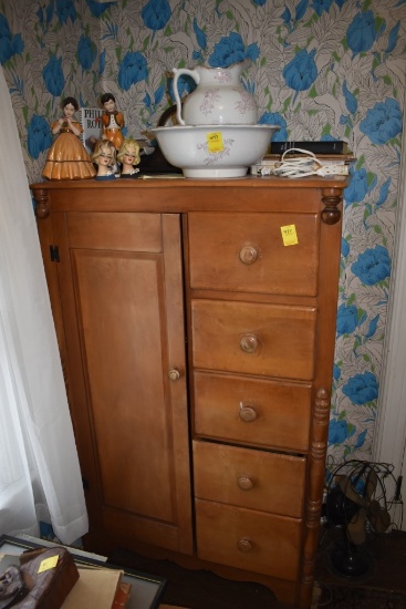 oak Dresser with 5 Drawers and Swing open Door