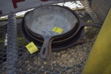 4 cast iron skillets, biggest is a Griswold