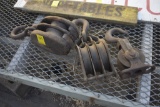 3 pulleys one is wooden