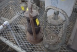 Monarch Lantern with Red Glass and other lantern with no glass