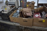 4 boxes of misc electrical items, shop items, etc