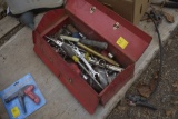 Red Tool Box with group of misc tools
