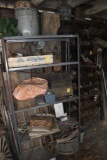 Hardware Organizer shelf with contents, 5 tier shelf with contents, and items around the two
