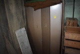 neat metal cabinet with bifold sliding doors