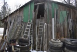 Contents Leaning against back of barn