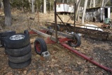 Red Running gear with home made to maybe haul round bales