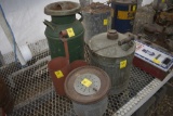 Green milk can, oil can, metal planter, minnow Trap