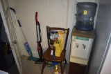 Cordely water cooler, wooden dining chair, some misc tools, dirt devil vacuum