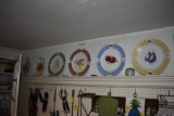 All plates hanging from walls and on shelves