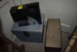 Emerson change Counter and two metal boxes