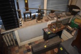 Contents on window sill and below it