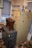 5 drawer filing cabinet, little gray filing cabinet, wood stool,