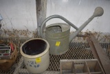 2 gallon crock and old watering can