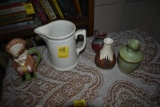 Frankoma 838 pitcher, Sun Shadows Pottery piece, holland pitcher figurine