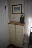 2 Skinny Dressers with picture and lantern for candle