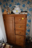 oak Dresser with 5 Drawers and Swing open Door