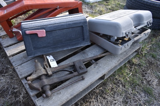 Antique Bench vise, Mailbox, Circular Saw