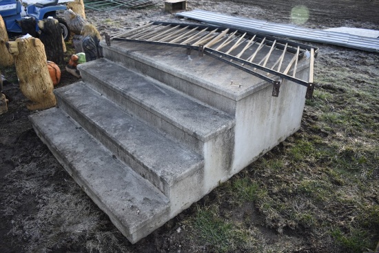 72" Wide Concrete Steps with Metal Railings