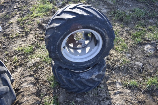 Pair of Carlisle 23X10.5-12 Weighted Tires on 5 Lug Rims