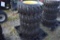 4 new Loadmaxx 12-16.5 Skidsteer tires on 8 Lug Yellow rims