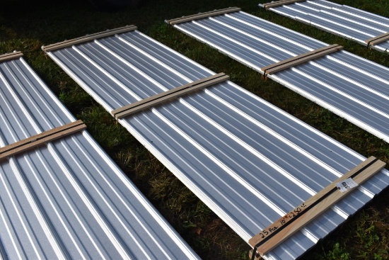 25 Pieces of 10' Sections of Galvanized Corrugated Metal Paneling