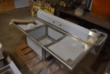 Single Bay Stainless Steel Sink with Dish Holding Area