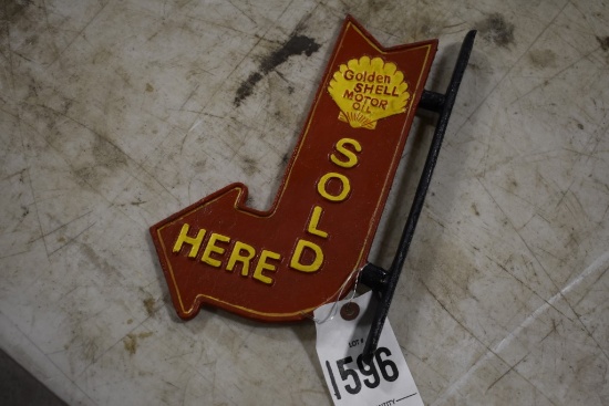 Golden Shell Motor Oil Sold Here Sign