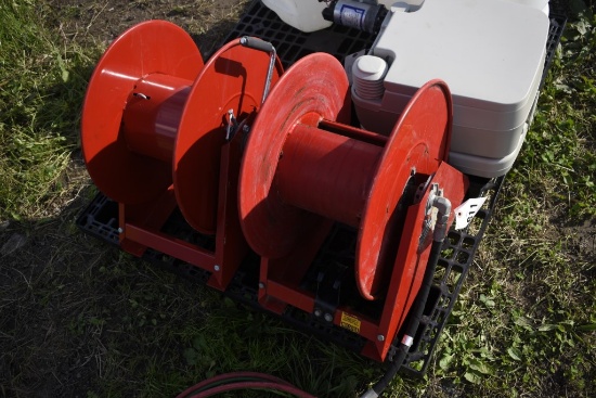 2 Reelcraft manual hose reels