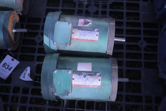 2 Reliance 3/4 hp electric motors
