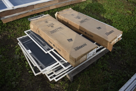 Pallet of misc. sized window screens