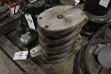 2 Wooden Pulleys