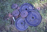 Group Of Dumbells And A Pully