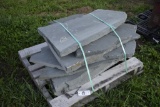 Pallet of blue stone pieces