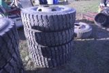 4 Goodyear 11.00R20 on 10 Lug Rims