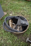Wooden Barrel, Wood Seat And Sandblaster