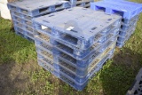 6 Blue plastic pallets