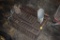 Wooden Chicken Crate with Feed Scoop and Two Antique Block and Tackles